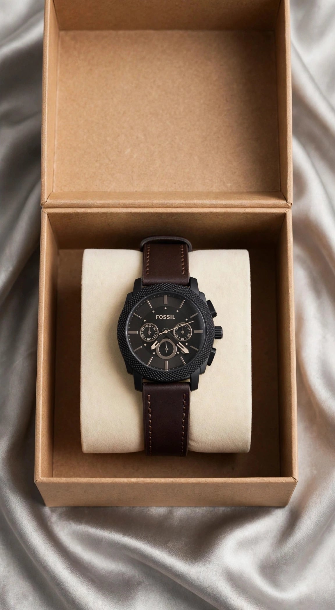 FOSSIL Machine Chronograph - Brown Leather | With Premium Box |🔥